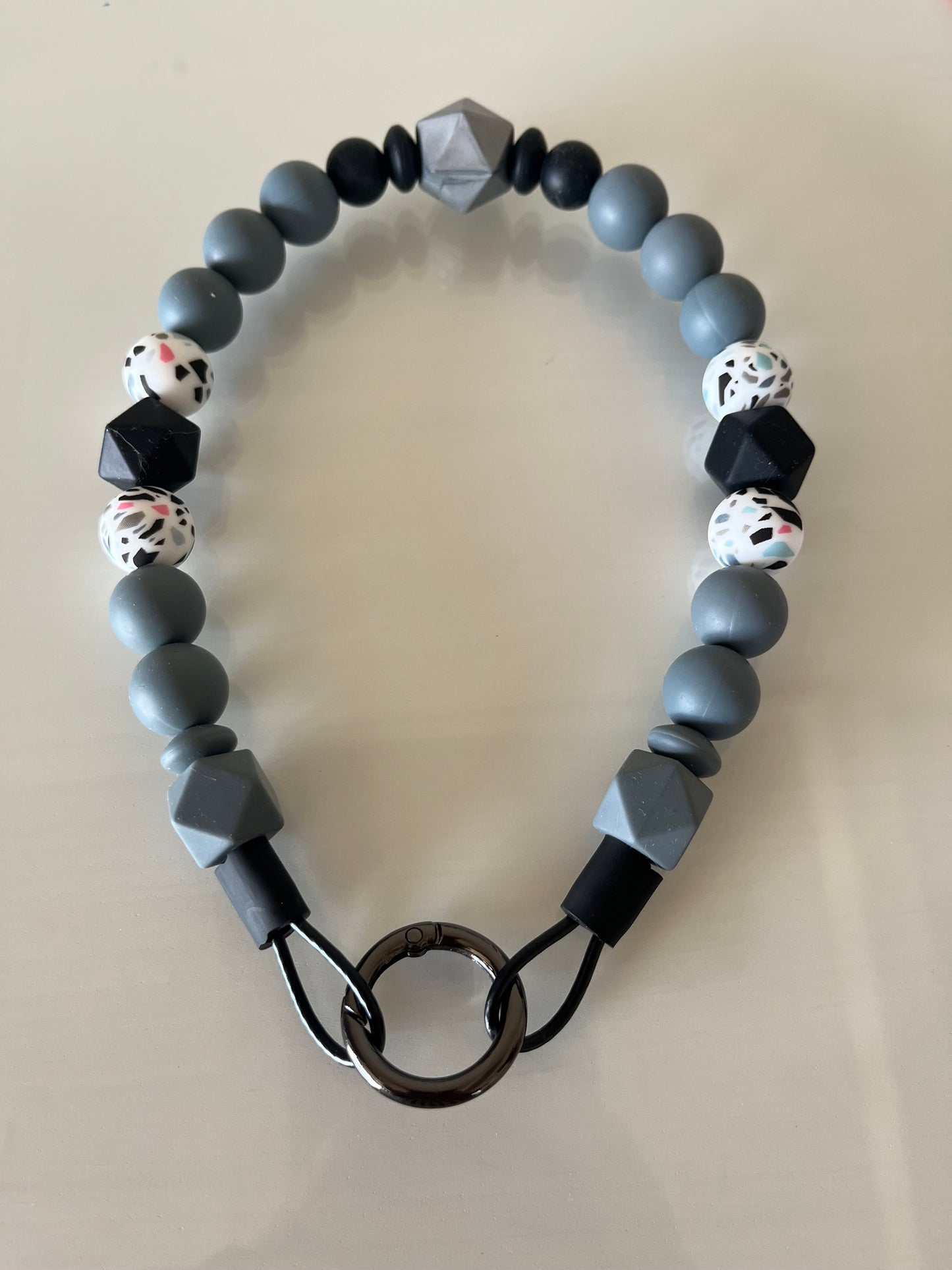 Silicone Beaded Dog Collar 'Grey Pebbles'